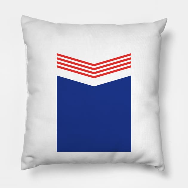 Leicester City 1976 Retro Blue, White & Red Pillow by Culture-Factory