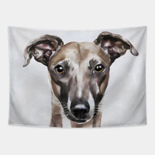 A Brown Whippet Dog Watercolor Tapestry