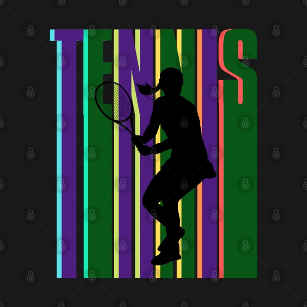 US Open Tennis Player Silhouette by TopTennisMerch