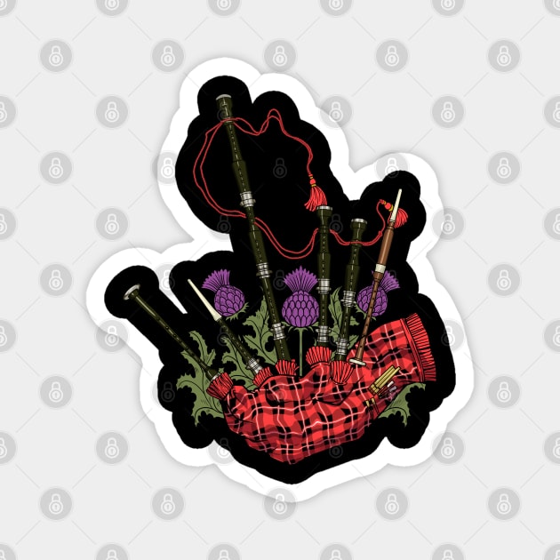 Scottish aesthetics thistle and bagpipes Scottish Bagpipe Magnet TeePublic