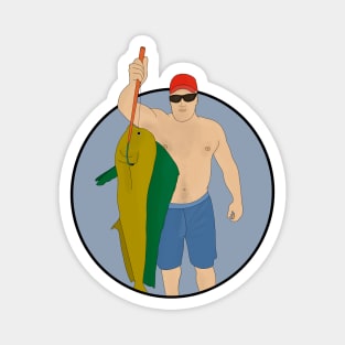 A Shirtless Fisherman Magnet