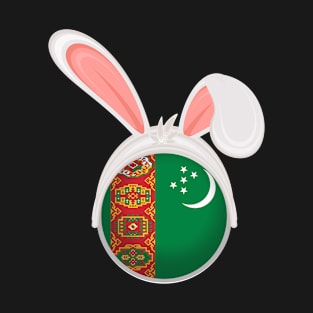 happy easter Turkmenistan bunny ears flag cute designs T-Shirt