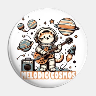 Melodic Cosmos - Astro Guitarist Cat Harmony Tee Pin