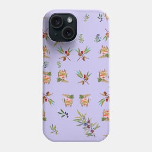 Watercolour olive seamless pattern Phone Case