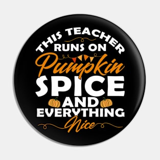 Halloween Gifts Pumpkin Spice Tee Pin