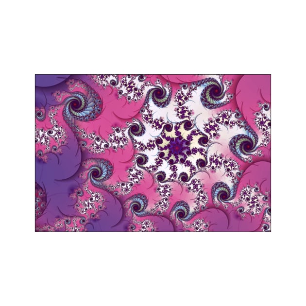 Pink and Purple Fractal Spiral by pinkal