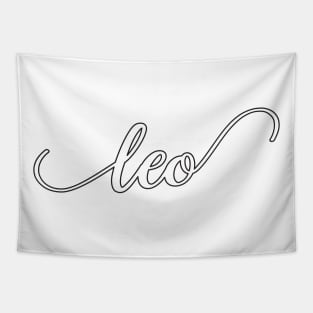 Leo Zodiac Script Sticker Tapestry