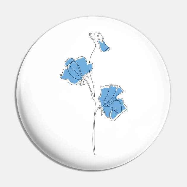 Blue Sweet Pea Pin by Explicit Design