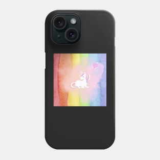 Cute Unicorn Design on a colorful background Phone Case