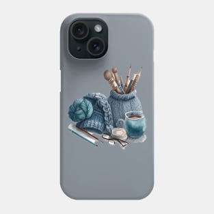 Cozy Knitting Tools & Coffee Phone Case