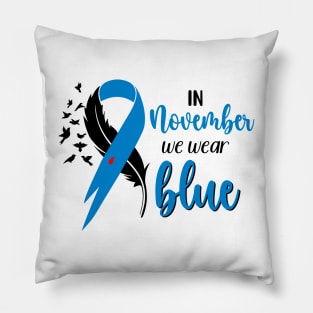 In November We Wear Blue Pillow