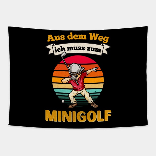 Minigolf Dabbing Mingolfspieler Golf Tapestry by Foxxy Merch