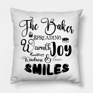 The Baker Spreading Love Dark Font Pillow