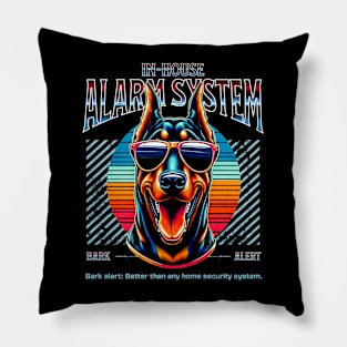 Bark Alert Doberman Dog Pillow