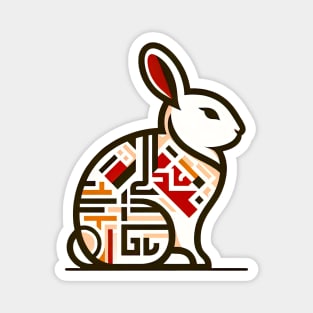 Rabbit Tribal Art Magnet