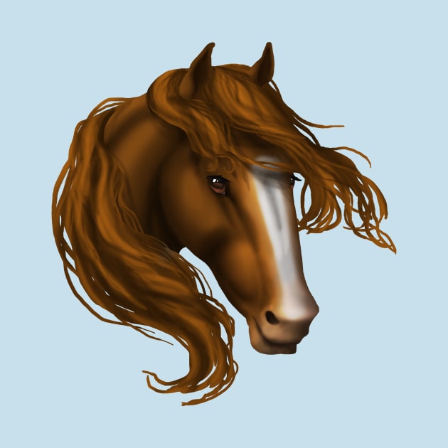 Horse Head - Chestnut Blaze by FalconArt