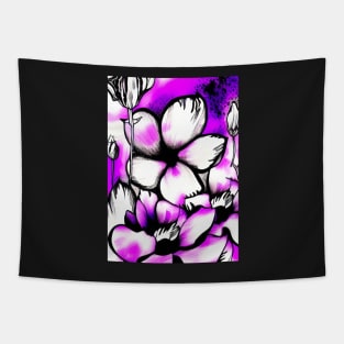 EYECATCHING STUNNING PINK AND BLACK FLORAL PRINT Tapestry