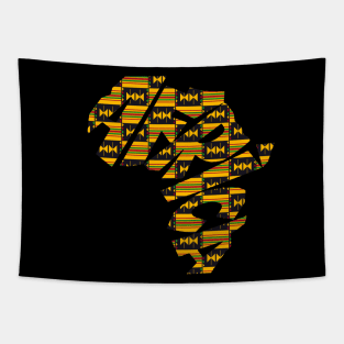 Africa Map with Kente Pattern, African Style Tapestry