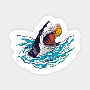 Shark eating pizza Magnet