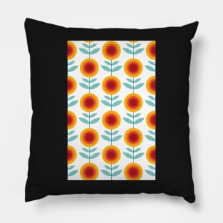 Trendy Minimalist Radiating Golden Sunflowers pattern Graphic Art Pillow