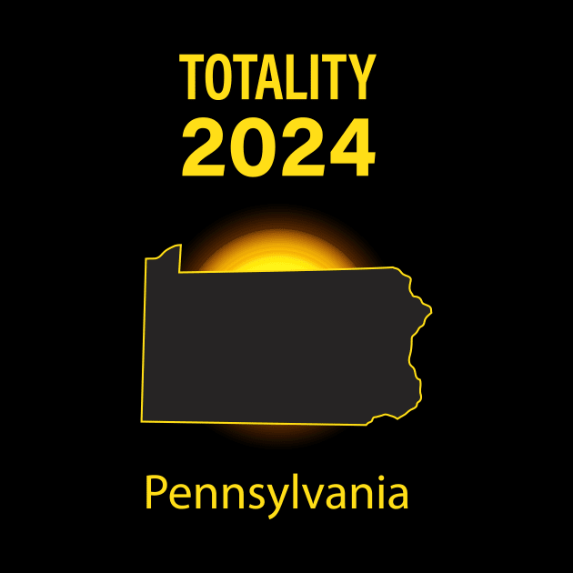 Total Solar Eclipse Pennsylvania State 2024 by Rocky Ro Designs