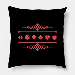 Minimalist Geometric Red Polyhedral Dice Set Pillow