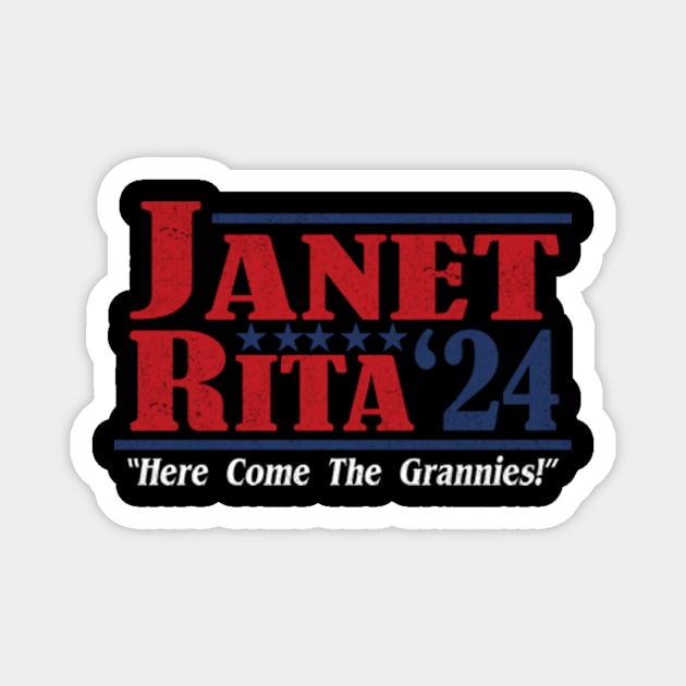 Janet and Rita 2024 Here Come the Grannies Vintage Magnet by Rainbowmart