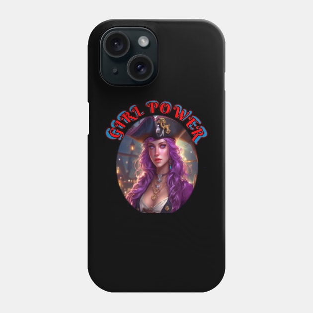 Girl power, she pirate in purple Phone Case by sailorsam1805