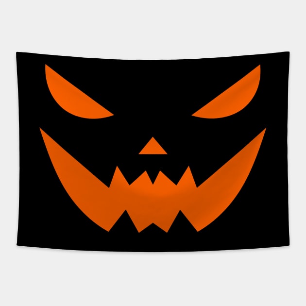 Scary Halloween Pumpkin Face Tapestry by Rebel Merch
