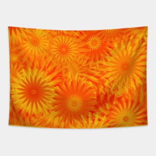 Dandelion Yellow Orange Flower Pattern Tapestry