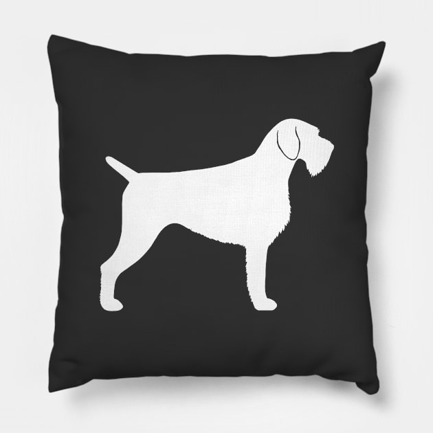 German Wirehaired Pointer Silhouette Pillow by Coffee Squirrel