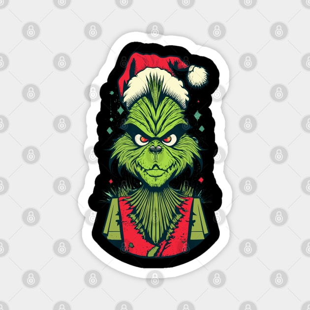 Grinch Punk Magnet by OnimakoArt