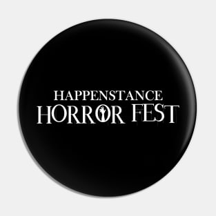 Happenstance Horror Fest White Logo Pin