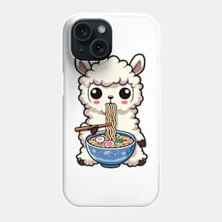 Llama Eating Ramen Soup Phone Case