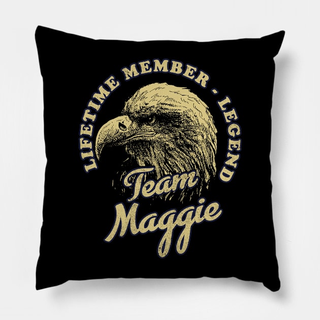 Maggie Name - Lifetime Member Legend - Eagle Pillow by Stacy Peters Art