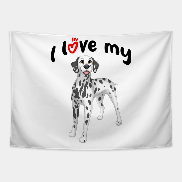I Love My Dalmatian Dog Tapestry by millersye