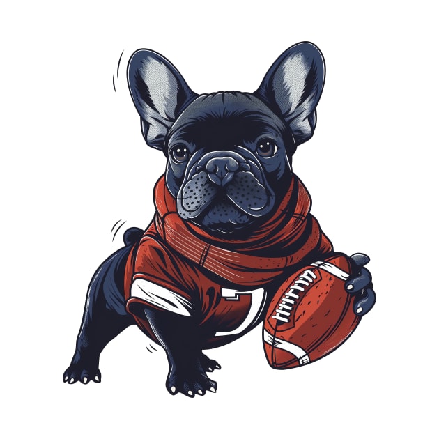 American Football Player French Bulldog by Wintrly