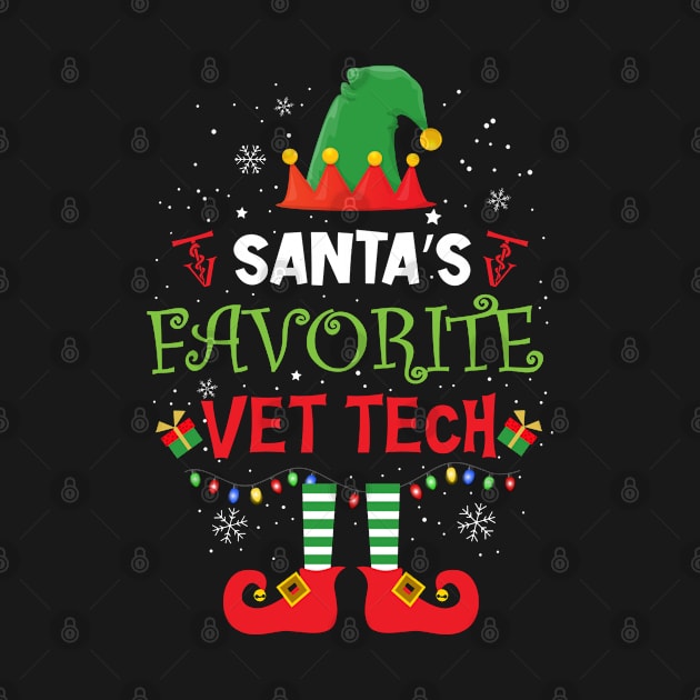 Santa's Favorite Vet Tech Elf Merry Christmas Happy Holidays Season by BoongMie