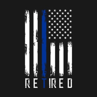 Retired Police Officer Shirt, Thin Blue Line Flag Retirement T-Shirt