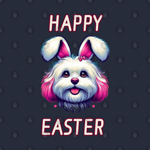 Maltipoo Easter Bunny by BukovskyART
