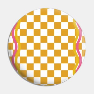 90s Checkerboard - Orange 4 Pin