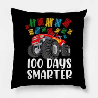 Boys 100Th Day Of School Monster Truck 100 Smarter Pillow