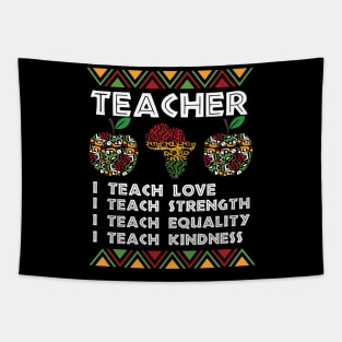 teacherBlack Women Teacher Afro Retro Black History Month Tapestry