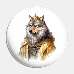 Watercolor Victorian Wolf #10 Pin