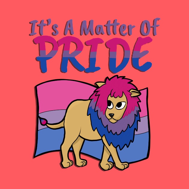 Bisexual Pride Lion- With text by marzipanpond