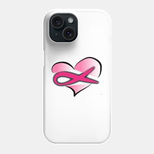 Cancer ribbon heart Phone Case