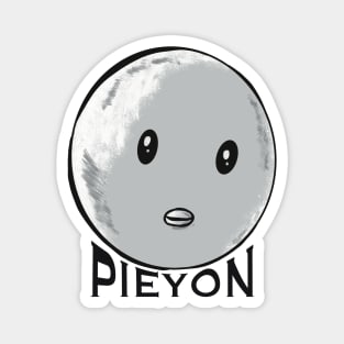 Oshi no Ko or My Star Anime Characters Pieyon the Chick Head Muscle Man with Aesthetic Black Lettering in Black and White Magnet