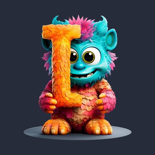 Cute Monster for Kids Alphabet Letter I Funny Back to School by Ariela-Alez