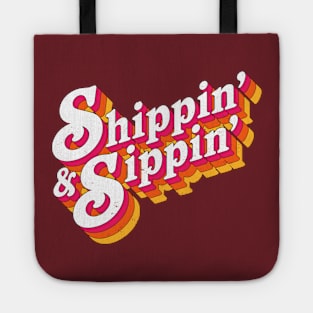 Shippin' & Sippin' - Funny Retro Girls Cruise Design Tote