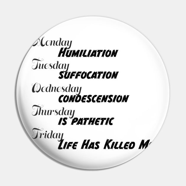 Morrissey Monday Humiliation Pin by seacucumber